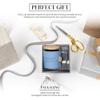 Pavilion Gift Company - "Sunrays & Beach Days 16 oz Glass Coffee Cup Mug With Unique Blue Wrap & Bamboo Coaster Cap 3 Piece Present Gift view 3