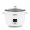 AROMA Rice Cooker, 3-Cup (Uncooked) / 6-Cup (Cooked), Small Rice Cooker, Oatmeal Cooker, Soup Maker, Auto Keep Warm, 1.5 Qt, White, ARC-393NG view 1