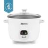 AROMA Rice Cooker, 3-Cup (Uncooked) / 6-Cup (Cooked), Small Rice Cooker, Oatmeal Cooker, Soup Maker, Auto Keep Warm, 1.5 Qt, White, ARC-393NG view 2