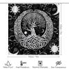 FBMLBRB Rustic Tree of Life 4 Pcs Waterproof Shower Curtain Set,Vintage Ancient Galaxy Constellation Sun Moon Symbol with Waterproof Toilet Cover Shower Mat Rugs view 2