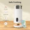 HERILIOS Electric Milk Frother, 4-in-1 Automatic, White, Stainless Steel, 240 ml, Modern Style, Auto Shut Off view 4