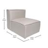 BizChair Fabric Middle Chair Module for Sectional Sofa, Customizable Modular Couch Armless Middle Seat, Cream view 3