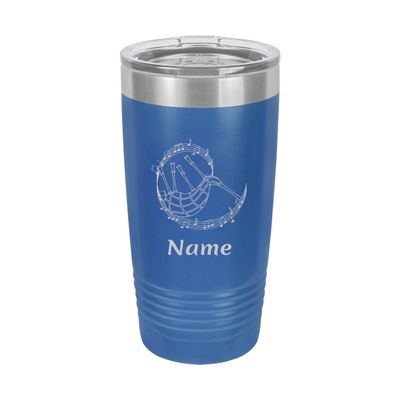 Bagpipes Player Personalized Insulated 20 oz Tumbler (Navy Blue)