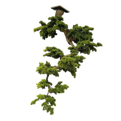 Artificial Trees Simulated Inverted Artificial Pine Green Plant Landscape Indoor Courtyard Window Pine Tree Top of Wall Decoration Artificial Bonsai (Size : 120x100cm)