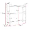 HEXEH Shelf Bookcase 2 Tier Desktop Bookshelf Multipurpose Wood and Metal Desktop Organizer, L45.2 XW 9.8xH 35.4 Inch Storage Shelf for Living Room, Office and Kitchen, White Bookcase Storage Shelves view 2