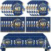 41PCS 80th birthday decorations Navy Blue and Gold 80th Birthday Party Favor Disposable Tableware Including Plates Napkins Tablecloth For Man Serves 20 view 1