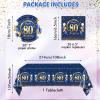 41PCS 80th birthday decorations Navy Blue and Gold 80th Birthday Party Favor Disposable Tableware Including Plates Napkins Tablecloth For Man Serves 20 view 2