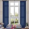 Fcosie Navy Blue Extra Long Natural Linen Curtains 120 Inches Long Pinch Pleated Curtains Room Darkening Curtains Tall Drapery High Ceiling Curtains for Living Room Bedroom, 50" W x 120" L, 2 Panels view 1