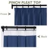 Fcosie Navy Blue Extra Long Natural Linen Curtains 120 Inches Long Pinch Pleated Curtains Room Darkening Curtains Tall Drapery High Ceiling Curtains for Living Room Bedroom, 50" W x 120" L, 2 Panels view 2