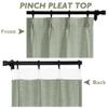Fcosie Pale Blue Extra Long Natural Linen Curtains 120 Inches Long Pinch Pleated Curtains Room Darkening Curtains Tall Drapery High Ceiling Curtains for Living Room Bedroom, 50" W x 120" L, 2 Panels view 2