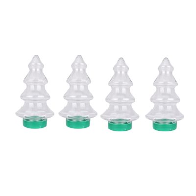 BinaryABC Christmas Tree Candy Jar,Xmas Tree Shape Cookie jars,Christmas Holiday Party Supplies,Christmas Plastic Fillable Ornaments,4Pcs