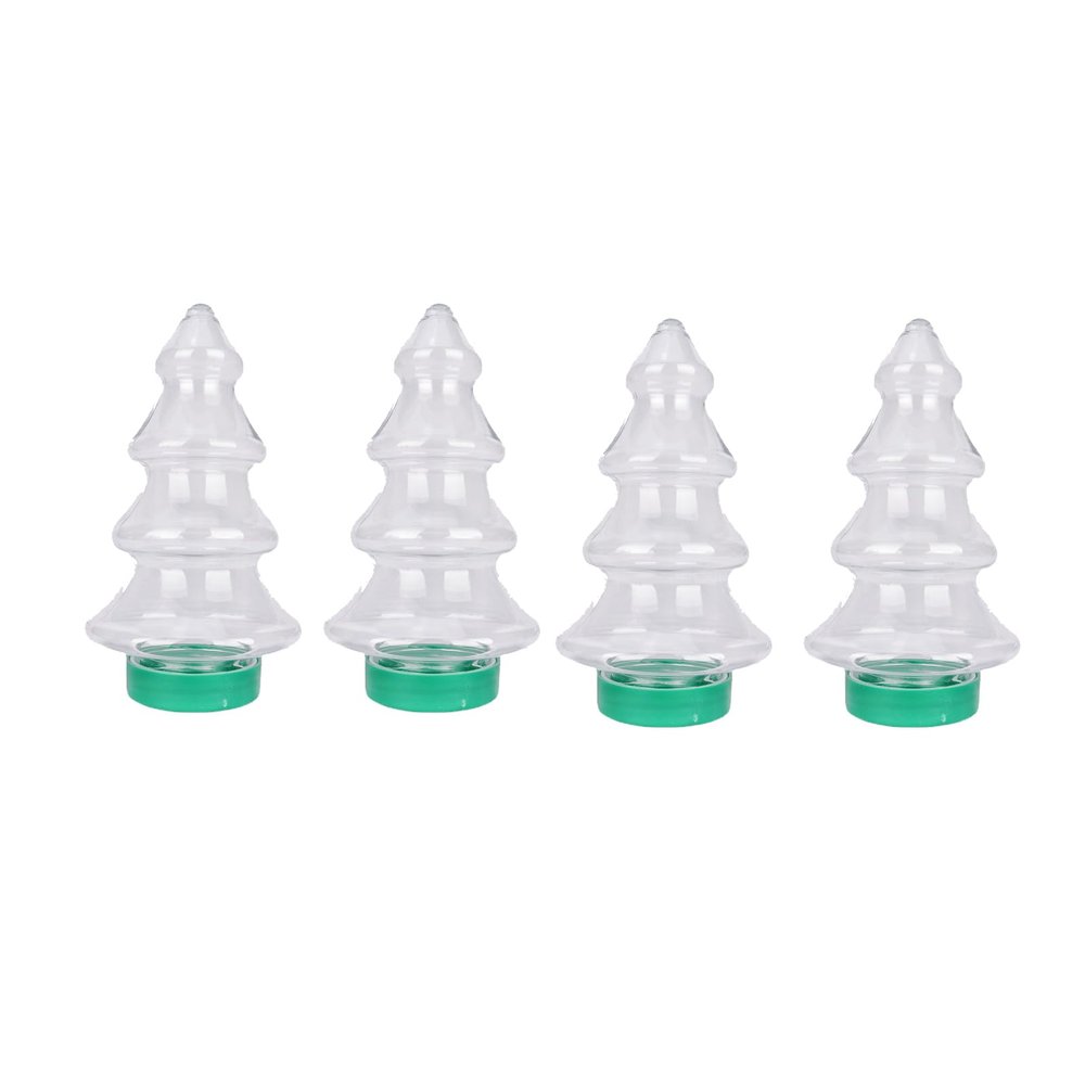 BinaryABC Christmas Tree Candy Jar,Xmas Tree Shape Cookie jars,Christmas Holiday Party Supplies,Christmas Plastic Fillable Ornaments,4Pcs