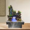 Headery Indoor Waterfall with LED Light and Mist Maker,Square Water Fountains Indoor, Relaxing Landscape Tabletop Fountain Zen Meditation Decoration for Home Office Restaurant view 3