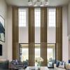 Frelement 120 Inches Extra Long Room Darkening Curtains for High Ceiling Loft Grommet Drapery Polyester Linen Unlined Curtain Panel for Tall Windows, 52" W x 120" L, 1 Panel, Cocoa Creme view 1