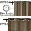 Frelement 120 Inches Extra Long Room Darkening Curtains for High Ceiling Loft Grommet Drapery Polyester Linen Unlined Curtain Panel for Tall Windows, 52" W x 120" L, 1 Panel, Cocoa Creme view 2
