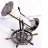 8 Inches Antique Brass Ship Wheel 5 Minutes Brass Sand Timer & Hourglass for Office & Home Decor with Intricate Detailing view 1