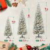 Fencer Wire 7.5 Feet Pre-lit Artificial Snow Flocked Christmas Pencil Tree w/ 980 Pre-Hinged Branch Tips & Foldable Stand, Fake Slim Christmas Tree for Indoor, Pencil Christmas Tree w/ 350 LED Lights view 3