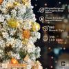 Fencer Wire 7.5 Feet Pre-lit Artificial Snow Flocked Christmas Pencil Tree w/ 980 Pre-Hinged Branch Tips & Foldable Stand, Fake Slim Christmas Tree for Indoor, Pencil Christmas Tree w/ 350 LED Lights view 4