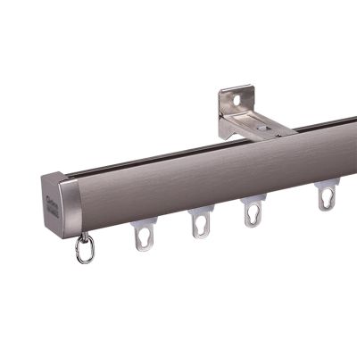 LTSRLL Aluminium Curtain Rail Set, Curtain Rod, Double Curtain Track Ceiling Or Wall Mounted for Bay Windows, Balcony, RV, Closet (Color : Champagne-02, Size : A-1m/3.3ft(1m*1))