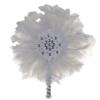 1Pcs African Turkey Feather Fan for Traditional Wedding Party Decoration Fan with Silver Handle one side6 40cmx55cm view 1