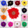 1Pcs African Turkey Feather Fan for Traditional Wedding Party Decoration Fan with Silver Handle one side6 40cmx55cm view 2