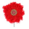 1Pcs African Turkey Feather Fan for Traditional Wedding Party Decoration Fan with Silver Handle one side6 40cmx55cm view 4