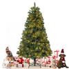 Fencer Wire 6 Feet Premium Full Artificial Pre-lit Christmas Tree w/ 250 Branch Tips Pre-Hinged & Foldable Stand, Holiday Fake Xmas Tree w/ 800 LED Lights for Indoor, Office, Party Decoration view 1
