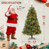 Fencer Wire 6 Feet Premium Full Artificial Pre-lit Christmas Tree w/ 250 Branch Tips Pre-Hinged & Foldable Stand, Holiday Fake Xmas Tree w/ 800 LED Lights for Indoor, Office, Party Decoration view 2