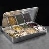 Xcello 8 Grids Seasoning Box,Kitchen Spice Pots,Aluminium Alloy Material with Spoons Premium Quality for Your Kitchen view 3