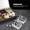 Xcello 8 Grids Seasoning Box,Kitchen Spice Pots,Aluminium Alloy Material with Spoons Premium Quality for Your Kitchen view 4