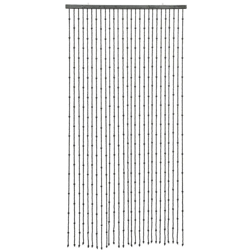 35.5inch x 71inch Black Beaded Curtain Natural Wooden and Bamboo Door Beaded Curtain 27 Strands Doorway Beads String Curtains for Divider Window Hallway Entrance Wall Closet Bedroom Privacy Decor