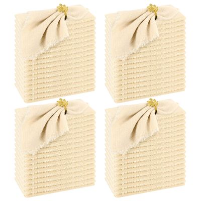 60 Pack Handmade Gauze Cheesecloth Napkins with Fringe,100% Cotton Napkins,Natural Soft Rustic Cotton Dinner Napkins for Wedding Party Event Table Decoration(Beige,16 * 16 Inch)