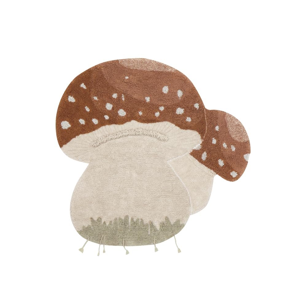 Lorena Canals Washable Area Kids Rug Boletus for playroom, Nursery and Bedroom Decor. Handmade. Cotton. Size: 4' x 4'