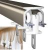 Aluminum Ceiling Curtain Track, Ceiling Track For Curtains, Room Divider, Ceiling Curtain Track, Room Divider Curtain Rod,Wall Ceiling Mounted Curtain Tracks Straight Curtain Track ( Color : Champagne view 1