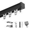 Curtain Track, Ceiling Curtain Track, Aluminium Ceiling Track For Curtains, Room Divider Curtain Rods, Curtain Track Ceiling Mount, Straight Curtain Track Shower Curtain Rail ( Color : Black , Size : view 1