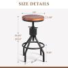 FUBIRUO Set of 2 Industrial Bar Stool-Vintage Adjustable Round Wood Metal Swivel Bar Stool-Cast Iron-23-30 Inch Tall Counter Bar Height Farmhouse Kitchen Stools(Black) view 3