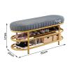 KAMPCO Shoe Storage Bench, Shoe Organizer for Entryway with Velvet Seat and Gold Metal Frame view 2