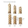 Rieort Fashion Bookshelf Solid Wood Bookshelf Double-Layer Chassis Design Bookcase Sturdy 360 Rotating Rack Bookcase with Letter Bezel Bookshelves not Shaking view 2