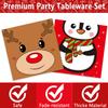Oigco 100Pcs Christmas Party Supplies Kit - Serves 30 Guests, Including Dinner Plates, Dessert Plates, and Napkins, Perfect for Any Xmas Party Supplies Party Decorations view 3