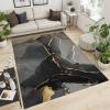Black Gray Gold Marble Area Rugs, Ink Painting Golden Marble Easy Clean Rug, Soft Non-Skid Carpet Throw Rug for Kids Teen Girls Boys Bedroom Living Room Bathroom Classroom Office 6ftx9ft view 3
