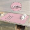 Hokiten Pink Dish Drying Mat for Kitchen Counter, Modern Solid Pink Ultra Absorbent Coffee Mat/Dish Drainer, Romantic Pink Quick Drying & Non-Slip Rubber Backed Drying Mat Rack Pad, 12" W x 16" L view 4
