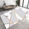 ELLECO White Gold Marble Texture Area Rugs, Golden Geometric Lines Indoor Non-Slip Kids Rug, Upholstery Rug with Non-Slip Backing for Kids Boys Girls Bedroom Living Room Dining Room Study 6ftx9ft view 1