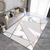 ELLECO White Gold Marble Texture Area Rugs, Golden Geometric Lines Indoor Non-Slip Kids Rug, Upholstery Rug with Non-Slip Backing for Kids Boys Girls Bedroom Living Room Dining Room Study 6ftx9ft view 3