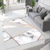 ELLECO White Gold Marble Texture Area Rugs, Golden Geometric Lines Indoor Non-Slip Kids Rug, Upholstery Rug with Non-Slip Backing for Kids Boys Girls Bedroom Living Room Dining Room Study 6ftx9ft view 4
