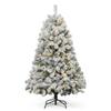 CAPHAUS 4.5 Ft Pre-Lit Snow Flocked Artificial Christmas Tree with 200 LED Lights & 398 Tips, Pre-Hinged Foldable Stand, Fake Xmas Tree for Home, Indoor, Holiday Decor view 1