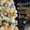 CAPHAUS 4.5 Ft Pre-Lit Snow Flocked Artificial Christmas Tree with 200 LED Lights & 398 Tips, Pre-Hinged Foldable Stand, Fake Xmas Tree for Home, Indoor, Holiday Decor view 4