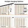 100% Blackout Shield Full Blackout Curtains for Bedroom 90 inch Length 2 Panels Set, Clip Rings/Rod Pocket Faux Linen Black Out Curtains for Living Room, Thermal Insulated, 50Wx90L, Beige view 3