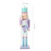 LUOZZY Christmas Nutcracker Puppet Figure 25CM Xmas Wood Nutcracker Decoration Wooden Nutcracker Figurines Xmas Gift, Purple view 2