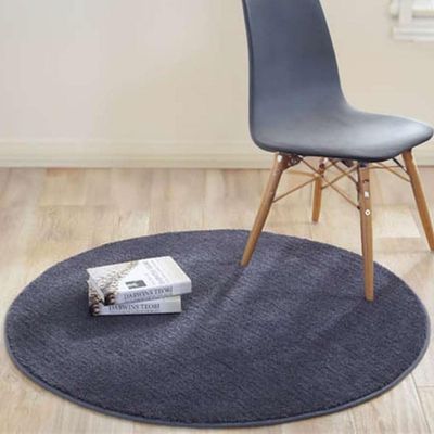 Reyox Soft Plush Office Chair Mat, Non Slip Round Area Rug for Office Home, Absorbent Carpet for Nursery Dark Grey 3.9 Feet