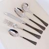 Black Silverware Set 30 Piece Flatware Cutlery Set Service for 6,18/10 Stainless Steel Heavy Duty Hammered Handle Mirror Polished Dishwasher Safe Luxury Unique Utensil Sets for Home Kitchen Wedding view 2